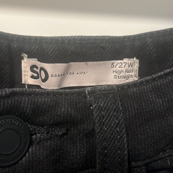 SO Juniors Black High Rise, Straight Leg Jeans - Picture 3 of 3